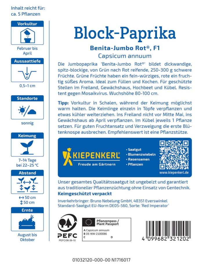 Block-Paprika Benita-Jumbo Rot®, F1 – Bild 2