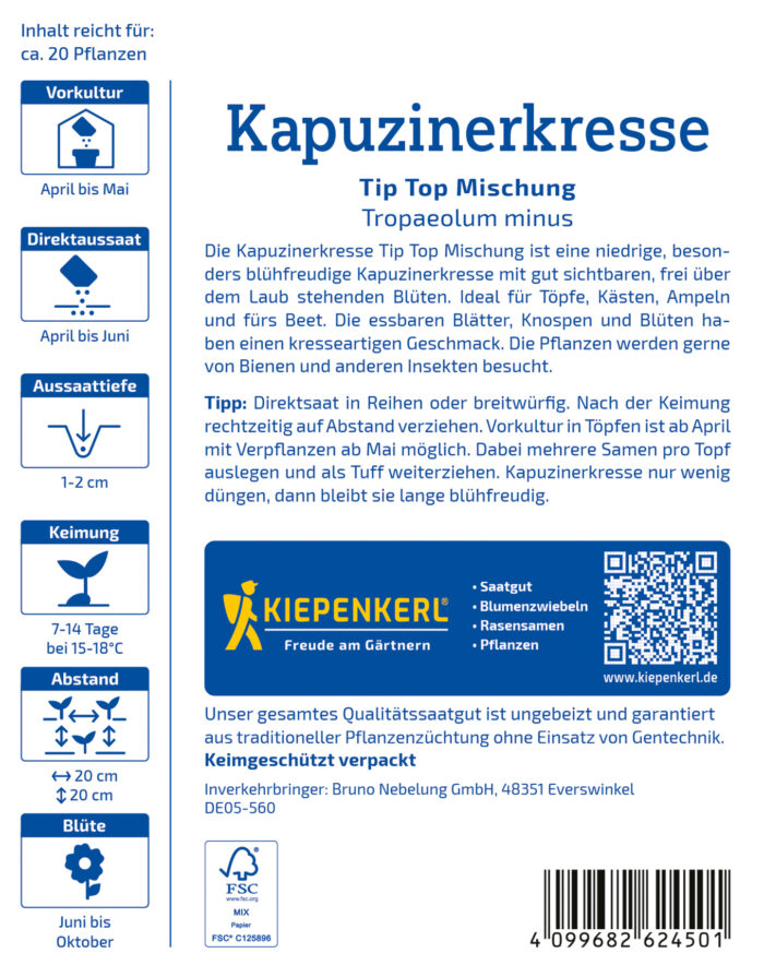 Kapuzinerkresse Tip-Top Mischung – Bild 2